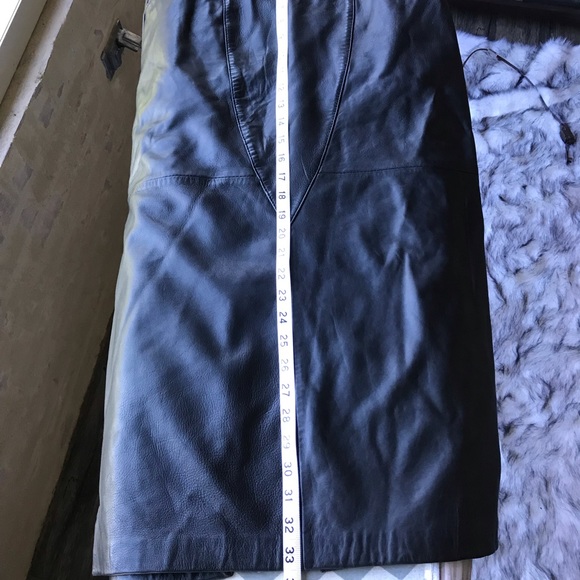 Full Length 100% Black Leather Size 10 Skirt - Picture 2 of 8